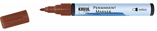 KREUL 47618 - Permanentmarker medium, braun, mit Rundspitze, Strichstärke 1,5 - 3 mm, für flächige Gestaltungen, zum Beschriften und Gestalten für Grafiker, Industrieanwender, Kunst und Hobby