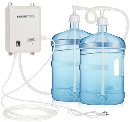 LIYUAN Bottle Water Dispensing System with Double Inlets 5 Gallon Water Jug Pump 5Gal Electric Water Dispenser Automatic Refrigerator Ice Maker Water Dispenser Pump for Home and Kitchen