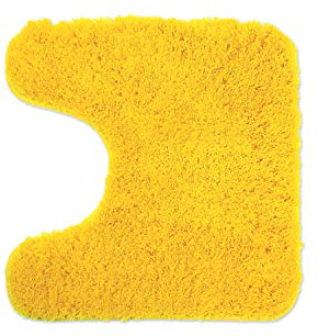 WohnDirect Tapis de Bain Jaune - 45x45cm avec Encolure pour WC - pour créer Un Set de Tapis de Bain - Antidérapant, Absorbant et Doux