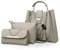 NICOLE & DORIS Damen Handtaschen 3 Stück Taschen für Damen Kette Tasche Top-Griffe Schultertaschen PU Leder Tragetaschen Umhängetasche Grau