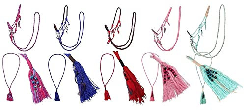 NETPROSHOP Knotenhalfter Freedom Set Zügel Halsring u spezielle Anhänger Gr. Shetty-Full, Groesse:Shetty, Farbe:Pink