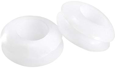 sourcing map Passe fil Caoutchouc Oeillets 6mm Diamètre Fil Joint Anneau Passe câble Caoutchouc Protection Blanc 50 Pièces