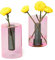 Block Design Mini-Vase aus Glas, wendbar, Rosa / Grün