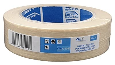 ACIT, Malerpapier 1 Stück 50m x 30mm, Klebeband Malerband 60 °C, Klebeband für Malerarbeiten, Universelles Abdeckband