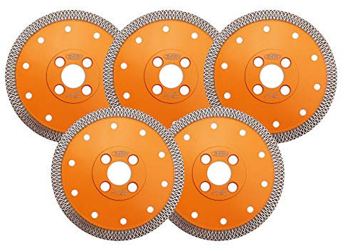 BGTEC Disco da Taglio con Lama Diamantata Turbo Mesh 125mm X per Piastrelle in Ceramica Porcellana Marmo 5 Pezzi