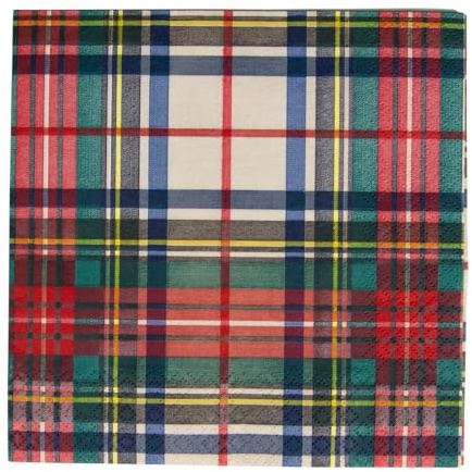 Tovaglioli di carta Caspari Dress Stewart Tartan - 20 per confezione