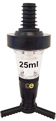 Chabrias Ltd Single – 25ml Black Optic Measure for Spirits – CE Government Stamped – UK Made – Wall Mounted – Ideal for Home and Commercial Bars