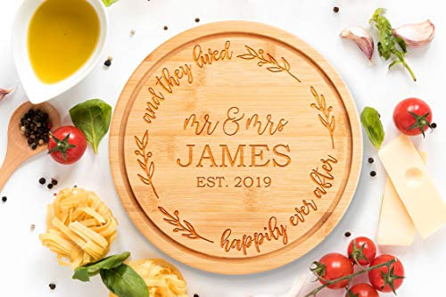 Happily Ever After Personalised Round Chopping Board (30cm)