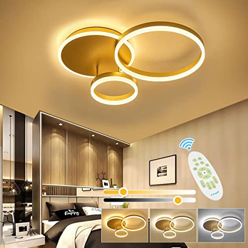 XEMQENER LED Ceiling Light, 42W Dimmable Chandeliers with Color & Brightness Adjustable, Modern LED Ceiling Lamp with Remote & Memory Function for Living Room, Bedroom, Kitchen, Hallway, Office
