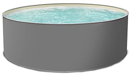 Paradies Pool® Edition grau Komplettset Platin rund, 300x120cm (Ø x H), Stahlwandbecken, Poolplane in Sand 0,6mm, Handlauf grau, inkl. Leiter Pumpe Filteranlage, Swimmingpool, Menge: 1 Stück