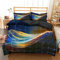 LTHCELE Mikrofaser Bettwäsche 3D Gedruckter Bettbezug 155 x 220 cm Science Fiction Aurora Universum Farbe Weiche Microfaser Wende Bettwäsche Bettdeckenbezug mit Reißverschluss und Kissenbezüge