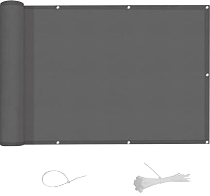 AXT SHADE Balkon Sichtschutz Wetterfest 120x500cm Balkonverkleidung Balkonabdeckung Balkonbespannung Blickdichte Windschutz und UV-Schutz mit Kabelbinder für Balkongeländer-Anthrazit
