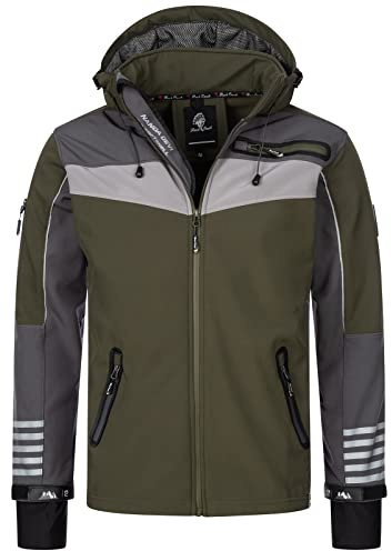 Rock Creek Softshelljacke Herren Outdoor H-288 | Wasserabweisende Übergangsbekleidung, funktionale Wanderjacke für Männer, Camping, Freizeit und wechselhaftes Wetter