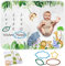 ODOXIA Baby Meilenstein Decke auf Deutsch | Monatsdecke Baby Junge & Mädchen, Unisex | Motiv Safari | Personalisiertes Neugeborenen-Geschenk für Mütter | Babydecke | Meilensteindecke und Rahmen