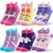 ANTSANG Kinder Lustige Socken Mädchen Sneaker Socken Kurze Einhorn Kindersocken Bunte Cartoon Baumwolle Kleinkind Geschenke Socken 6 Paare(Einhorn, 3-5 J)