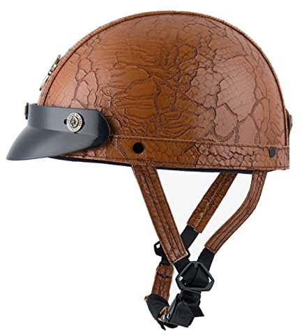 retrò Motorino Casco A Scodella da Moto DOT ECE Omologato, Vintage Jet Caschi, Casco Scodella Motorino, Aperto Faccia Casco, Mezzo Casco Classico, Casco Mezzo Uomo Donna(56-60)
