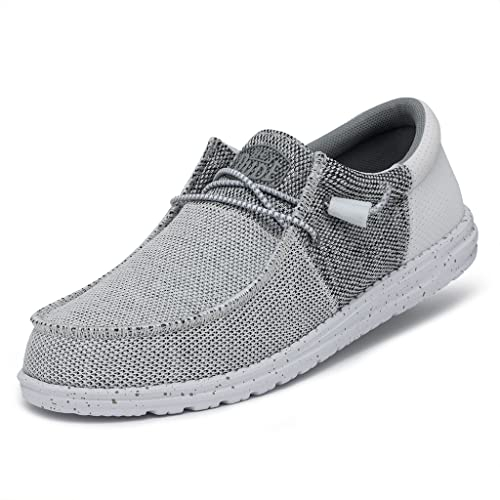 Hey Dude Herren Wally Tri Moc Toe Shoes, Stone White, 41 EU