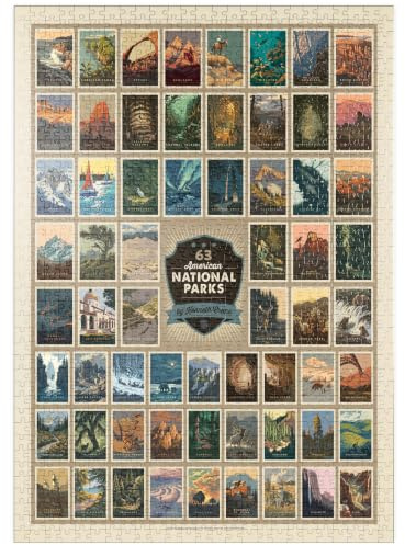 MyPuzzle 63 American National Parks: by Kenneth Crane - Premium 1000 Teile Puzzle - MyPuzzle Sonderkollektion von Anderson Design Group