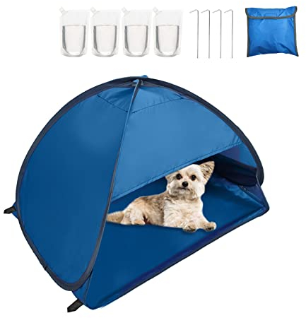 HACRAHO Pop-Up-Strand-Sonnenzelt, 1 Packung Faltbares Anti-UV-Mini-Automatik-Pop-Up-Zelt mit 4 Wasserspeicherbeuteln Sofortiger Sonnenschutz mit festen Nägeln für Outdoor-Camping-Picknick-Strand