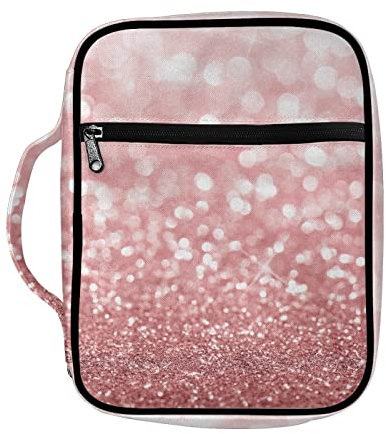 Dajingkj Custodia Bibbia con chiusura lampo grande Personalizzata Bibbia Busta libro da donna Borsa Bibbia libro Chiesa Borse con manici, Luce a forma di stella., taglia unica