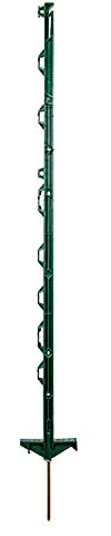 horizont Weidezaunpfähle Kunststoff 60 Stück grün, Höhe 108cm, Doppeltritt, Kunststoffpfahl mit Ösen für Bänder, Seile, Litzen, Weidezaunpfahl Kunststoffpfahl Weidezaun