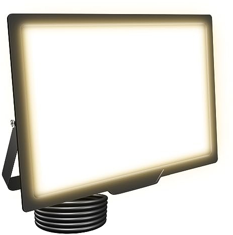 RIGIDON 150W Faretto LED da Esterno, 15000LM Faro LED Esterno Impermeabile IP66, Faretti LED Lampada Luce Bianca Naturale 3000K Luci di Sicurezza per Terrazza Giardino Corridoio Garage