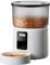 BEMOONY Distributeur Croquettes Chat Automatique, Distributeur Croquettes Chat avec Minuterie Programmable, 1-6 Repas par Jour, avec Appuyez sur Le Couvercle et Fonction D'Enregistrement 10s(Blanc)