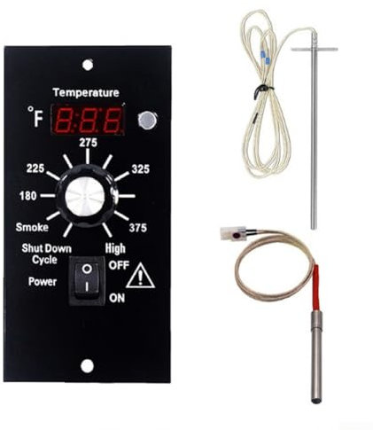 DAZZLEEX Grill-Temperaturregler-Set, digitaler Thermostat für Traeger Pellet-Grill-Räucherofen, 120 V, 60 Hz, 0 5 Räuchermodi, automatische PID-Temperaturregelung, 14 x 7 cm (C)