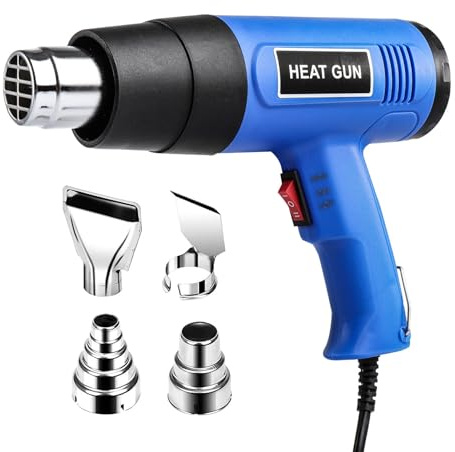 Youyijia 1350W Heat Gun with Dual Temperature Modes and 4 Nozzles Fast Heating for Paint Stripping Crafts PVC Shrinking