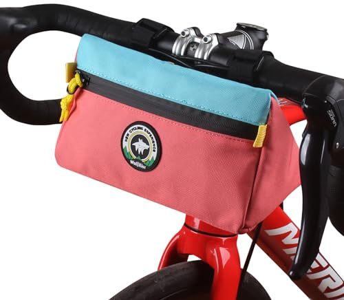 Vortika Fahrrad-Lenkertasche, Fahrrad-Vordertasche, Kinder-Lenkertasche, Aufbewahrungstasche mit Schultergurt für Herren, Damen, Kinder, Outdoor, Straße, MTB, Radfahren (Rosa + Cyan)