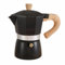 European Style Coffee Pot with Wood Grain Handle, Turkish Coffee Maker Mocha Pot, Espresso Percolator Stovetop Moka Pot for Electric Stove, Outdoor Portable Coffee Making Tools (Color : Black, Size