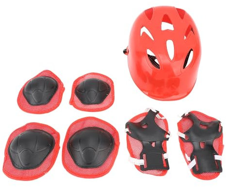 Juego de Casco de Bicicleta para Niños con Rodilleras, Coderas, Protectores de Manos, Juego de Casco de Bicicleta para Niños Ajustable y Transpirable, Uso Versátil para Diversas