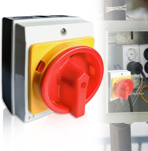 Interrupteur Principal à 3 Pôles 16 A IP65 - Sectionneur de Charge en Saillie Avec Boîtier en Plastique - Interrupteur Rotatif pour Connecter
