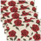 Rote Rosen Tischsets Floral Platzmatten Girly Romantische Blumen Tischmatten Rose Druck Themed wasserdichte Tischsets für Jungen Mädchen Kinder Teens Dekoration Indoor Outdoor,45Bx30L Set von 4