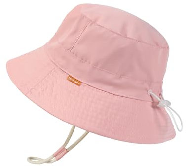 Creekstone Bébé Bob Chapeau de Soleil pour Garçon Fille Tout-Petit Chapeau Seau pour Enfants UPF 50+ Protection Solaire Chapeaux de Plage d'été 0-24M (FR/ES, Âge, 6 Mois, 24 Mois, Rose)
