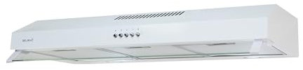 BELDEKO - Hotte casquette/Visière/Rivage 90 cm - Blanche - 200W - Double moteur - 438 m3/H