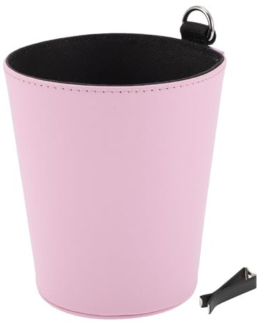 INFINAUTO Car Trash Can Front Rear Seats 5.1 Width 5.9 Height Auto Trash Bin Faux Leather Pink Hanging