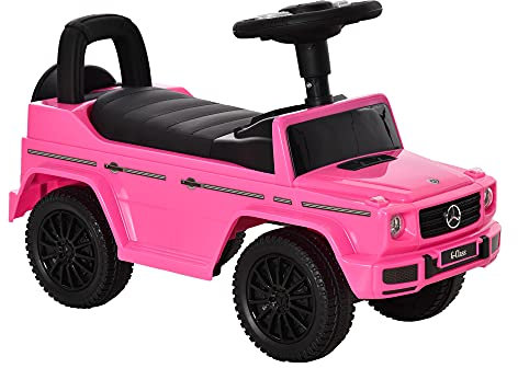HOMCOM Camion Porteur Enfants véhicule à Pousser Licence Mercedes Benz 12-36 Mois Coffre klaxon phares Rose