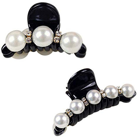 Pinza per Capelli con Strass in Finta Perla, Artiglio, forcina, Accessori per Capelli, Accessori creativi e utili