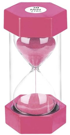 Sablier de 30 minutes, montre de sable coloré SuLiao rose, horloge de sable rose, sablier en plastique pour enfants, jeux, salle de classe, cuisine, décoration
