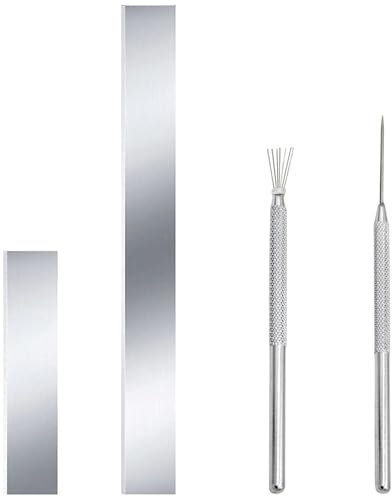 Polymer Clay Tools,4PCS Flexible Stainless Steel Clay Cutter Blades with Wire Textures and Needle Detail Tool,Ceramic Shaping Modelling Sculpting Cutting Clay Tools for Pottery DIY Craft