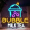 SIGNSHIP Milk Tea Neon Sign Bubble Tea Neon Sign for Wall Decor Drink Display Light Neon Sign for Coffee Bar Restaurant Cafe Store Business Boba Tea Party Beverage Shop (Bubble Tea)