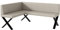 MEBLINI Eckbank für Esszimmer - Küchenbank - Essecke - Sitzecke Küche - Peter - X-Beine 128x168x87cm Links - Beige Kunstleder