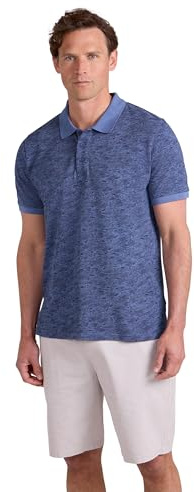 Mountain Warehouse Dawnay Pique Slub Textured Mens Polo Shirt - Comfy T-Shirt with a Relaxed fit, Short Sleeves & 2 Buttons - Spring Summer, Outdoors & Walking Corn Blue XL