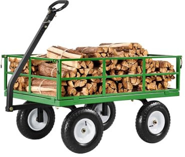 VEVOR Bollerwagen 110x75x67 cm, Transportwagen, Gartenwagen, Gerätewagen, 2-in-1-Handwagen, mit 13-Zoll-All-Terrain-Reifen, abnehmbaren Seitenteilen aus Netzmaterial und um 180° drehbarem Griff