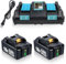 DASNITE BL1850B 18V 5,5Ah/5500mAh 2X Ersatzakku für Makita 18V Akku & Dual Port Ladegerät für DC18RD Kompatibel mit Makita Akku 18V Li-Ion BL1860B BL1860 BL1850B BL1840B BL1830 with LED Werkzeugakku