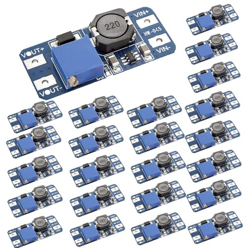 GERUI 20 unidades DC-DC Step Up Boost Converter 2 V-24 V hasta 5V-28 V Transformador de tensión 2 a y 5 V 9 V 12 V 28 V Ajustable Boost Convertidor Fuente de alimentación Módulo de alimentación