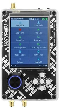 New PortaPack H2 and Hack RF One SDR Software Defined Radio Mounted with 7 Antennas and USB Cable Built-in Rechargeable Battery V1.8.0 Upgraded 3.1 LCD Screen SDR Radio Kit Plastic Shell