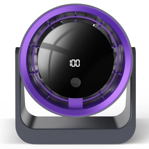 Timiyou Mini Ventilador Silencioso USB - 360° de Dirección del Viento, 100 Ajustes Continuos, Diseño Práctico para Hogar, Oficina y Viajes, ¡Batería de 10 Horas