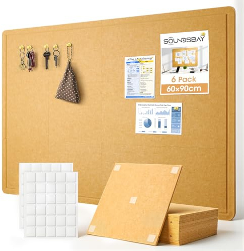 Soundsbay Filz Pinnwand mit Kleber Bernstein 120x90cm | Großes, Pinwand, Korktafel Filzboard Memotafeln Memo Boards Bulletin Board Wanddekoration für Büro Küche, Fotos Memos